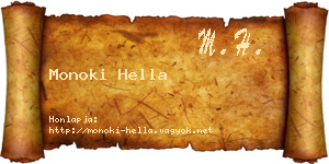 Monoki Hella névjegykártya